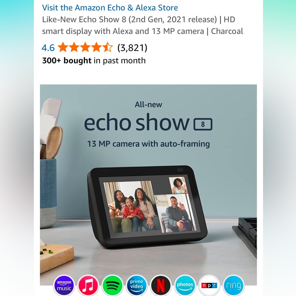Amazon Echo Show 8 2nd Generation HD Smart Display